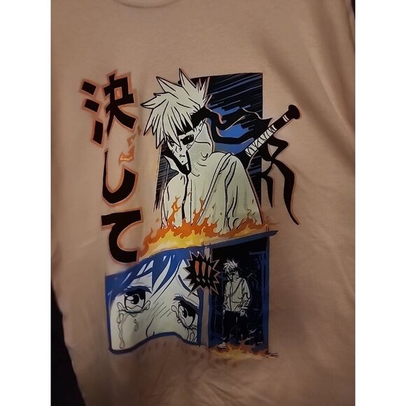 NARUTO MENS NEVER SURRENDER T SHIRT LARGE A115 EXCELLENT NEW ANIME NICE SZ L - Picture 2 of 5